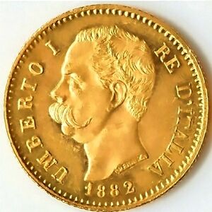 GOLD Ms 64 1882-r 20 LIRE